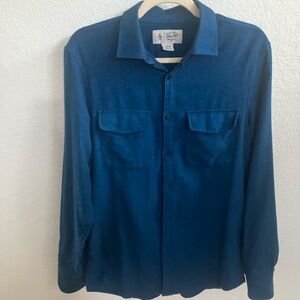 Turqoise Penguin Flannel Button Down